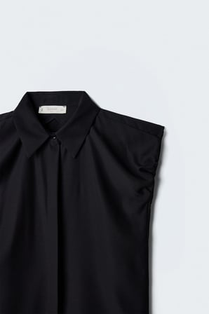 Sateen Kadın Kol Detaylı Gömlek 2230-2222
