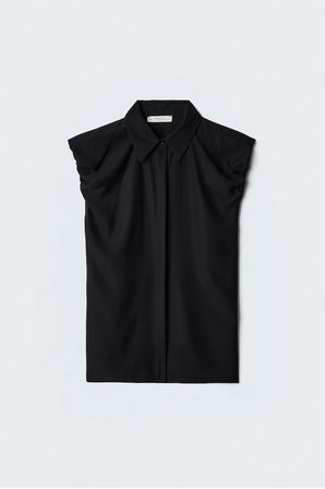Sateen Kadın Kol Detaylı Gömlek 2230-2222