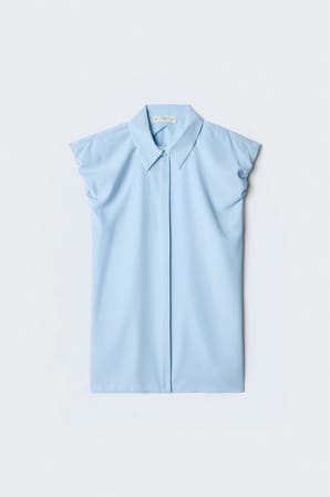 Sateen Kadın Kol Detaylı Gömlek 2230-2222