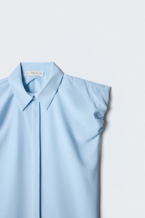 Sateen Kadın Kol Detaylı Gömlek 2230-2222