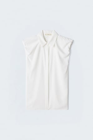 Sateen Kadın Kol Detaylı Gömlek 2230-2222
