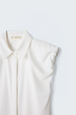 Sateen Kadın Kol Detaylı Gömlek 2230-2222