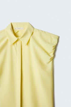 Sateen Kadın Kol Detaylı Gömlek 2230-2222