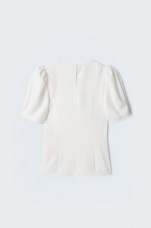 Sateen Kadın Kabarık Kollu Bluz 2241-1329