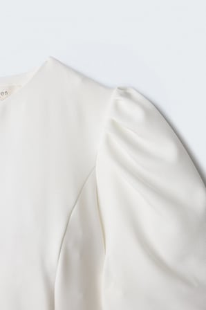 Sateen Kadın Kabarık Kollu Bluz 2241-1329