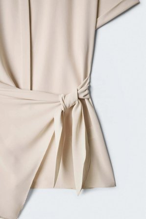 Sateen Kadın Bağlamalı Detaylı Gömlek 2239-2225