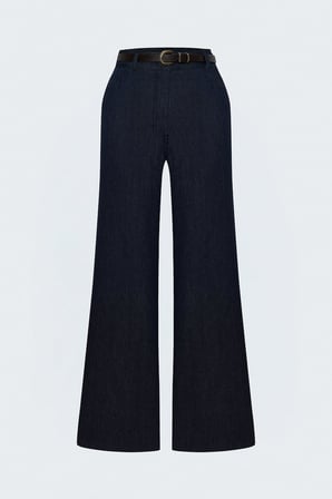Sateen Kadın Kemerli Denim Görünümlü Pantolon 2248-5106