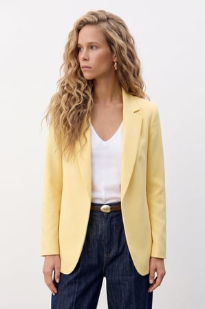 Sateen Kadın Klasik Yaka Uzun Ceket 139-6002