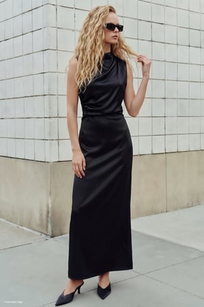 Sateen Kadın Kolsuz Elbise 2307-3559