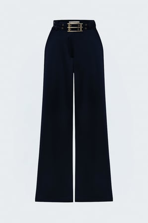 Sateen Kadın Kemer Detaylı Saten Pantolon 2313-5556