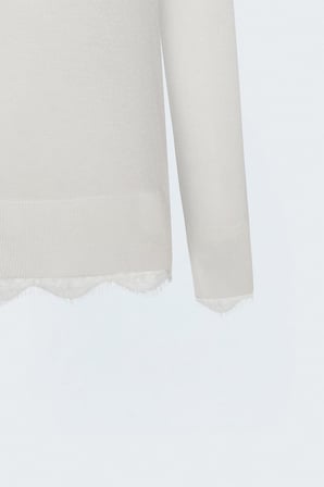 Sateen Kadın Dantel Detaylı Triko 105-7105