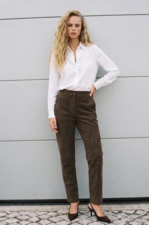 Sateen Kadın Süet Pantolon 2345-5564