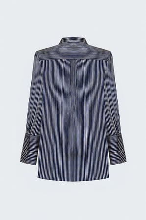 Sateen Kadın Çizgili Gömlek 2355-2606