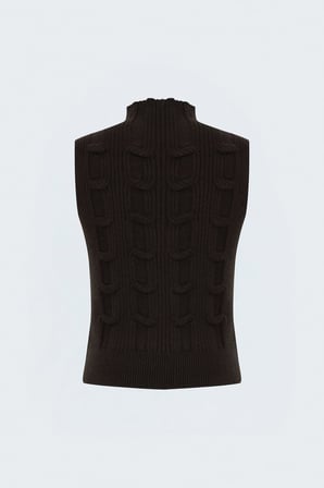 Sateen Kadın Örgölü Sıfır Kol Triko 109-7109