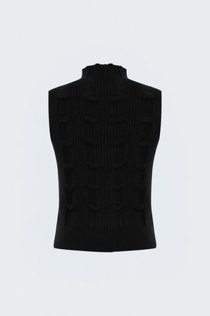 Sateen Kadın Örgölü Sıfır Kol Triko 109-7109