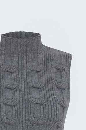 Sateen Kadın Örgölü Sıfır Kol Triko 109-7109