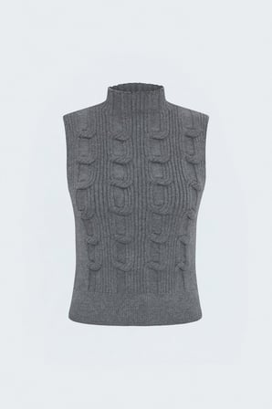 Sateen Kadın Örgölü Sıfır Kol Triko 109-7109