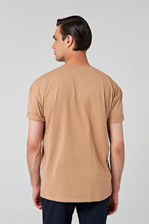 Ds Damat Comfort Bej Bol Kesim %100 Pamuk T-Shirt