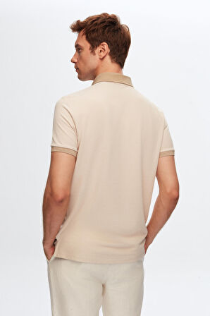 Ds Damat Regular Fit Bej Polo Yaka Nakışlı Pamuk Karışımlı T-Shirt 8HC14ORT52000 8HC14ORT52000