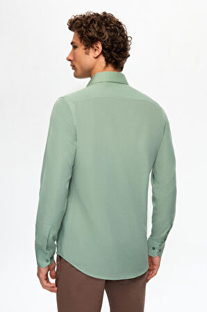 D'S Damat Slim Fit Yeşil İtalyan Yaka Gömlek 2HF02ORT5185