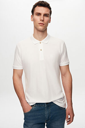 D'S Damat Regular Fit Lacivert/Turkuaz/Beyaz Pike Dokulu %100 Pamuk Polo Yaka T-Shirt 6HC14ORTBN510