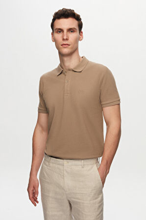 D'S Damat Regular Fit Yeşil/Saks Mavi/Vizon Pike Dokulu %100 Pamuk Polo Yaka T-Shirt 6HC14ORTBN510