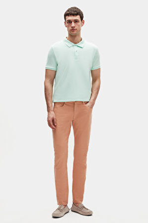 Ds Damat Regular Fit Mint %100 Pamuklu Uzun Ömürlü Kıvrılmaz Polo Yaka Nakışlı T-Shirt