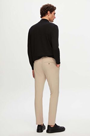 Ds Damat Slim Fit Bej Beli Lastikli Bağcıklı Fermuarlı Likralı Rahat Jogger Pantolon 2HC03ORTJGR01 2HC03ORTJGR01