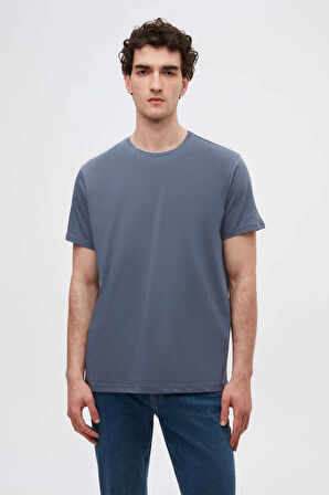 Ds Damat Slim Fit Füme Bisiklet Yaka %100 Pamuklu Nefes Alabilen T-Shirt 4HC141996753M
