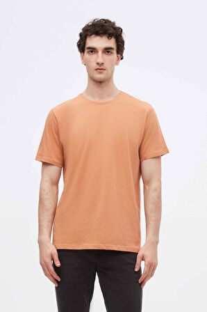 Ds Damat Slim Fit Tarçın Bisiklet Yaka %100 Pamuklu Nefes Alabilen T-Shirt 4HC141996753M