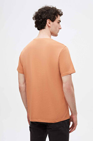 Ds Damat Slim Fit Tarçın Bisiklet Yaka %100 Pamuklu Nefes Alabilen T-Shirt 4HC141996753M
