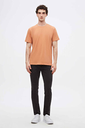 Ds Damat Slim Fit Tarçın Bisiklet Yaka %100 Pamuklu Nefes Alabilen T-Shirt 4HC141996753M