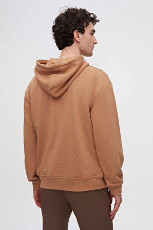 Twn Relaxed Fit Tütün Nakışlı 3 İplik Kapüşonlu Sweatshirt