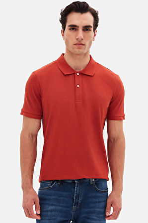 Ds Damat Regular Fit Tarçın %100 Pamuklu Uzun Ömürlü Kıvrılmaz Polo Yaka Nakışlı T-Shirt