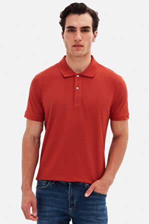 Ds Damat Regular Fit Tarçın %100 Pamuklu Uzun Ömürlü Kıvrılmaz Polo Yaka Nakışlı T-Shirt