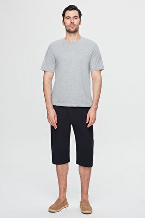 Twn Gri Melanj %100 Pamuklu Kısa Kollu 2'Li Pijama Takimi