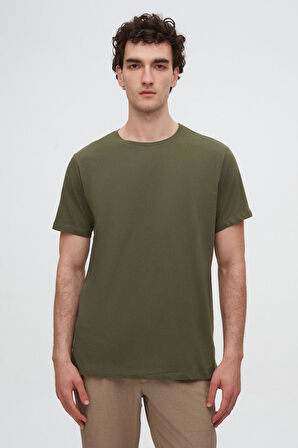 Ds Damat Slim Fit Lacivert/Haki/Bej 3'Lü T-Shirt