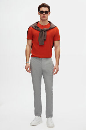 Ds Damat Slim Fit Kiremit Bisiklet Yaka %100 Pamuklu Nefes Alabilen T-Shirt