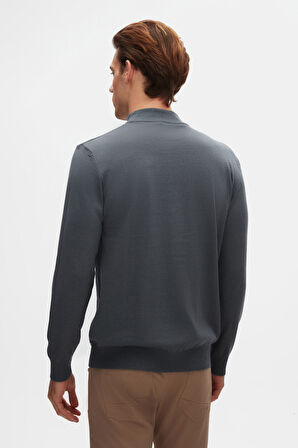 Ds Damat Regular Fit Okyanus Mavisi Pamuk Karışımlı Yarım Balıkçı Triko Kazak 5HF06ORT16275