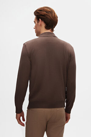 Ds Damat Regular Fit Vizon Pamuk Karışımlı Yarım Balıkçı Triko Kazak 5HF06ORT16275