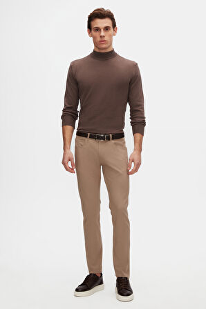 Ds Damat Regular Fit Vizon Pamuk Karışımlı Yarım Balıkçı Triko Kazak 5HF06ORT16275