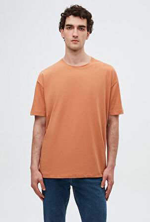 Ds Damat Oversize Tarçın Bisiklet Yaka %100 Pamuk T-Shirt