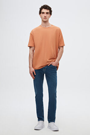 Ds Damat Oversize Tarçın Bisiklet Yaka %100 Pamuk T-Shirt