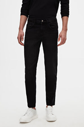 Ds Damat Comfort Fit Siyah Düz Jean Kot Beş Cepli Likralı Yıkamalı Denim Pantolon