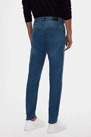 Ds Damat Comfort Fit Mavi Düz Jean Kot Beş Cepli Likralı Yıkamalı Denim Pantolon