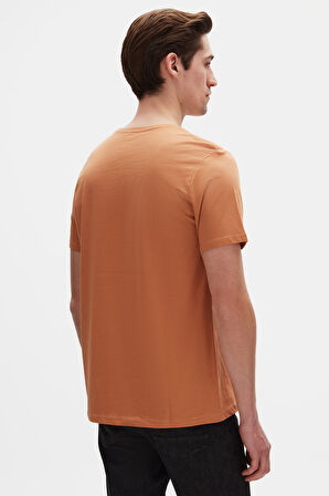 Ds Damat Slim Fit Tarçın Bisiklet Yaka %100 Pamuklu Nefes Alabilen T-Shirt