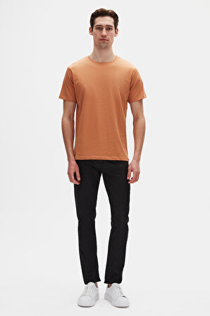 Ds Damat Slim Fit Tarçın Bisiklet Yaka %100 Pamuklu Nefes Alabilen T-Shirt