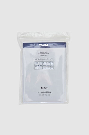 Twn Beyaz Standart Fit Nefes Alabilen Teri Emen %100 Pamuklu 4'Lü Atlet 1HC12ORTATL04