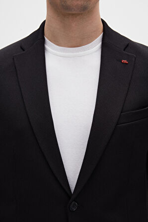 Twn Slim Fit Siyah Fitilli Örme Takim Elbise