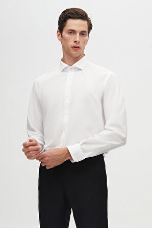 Ds Damat Slim Fit Siyah/Beyaz İtalyan Yaka Kolay Ütülenebilir 2'Li Gömlek